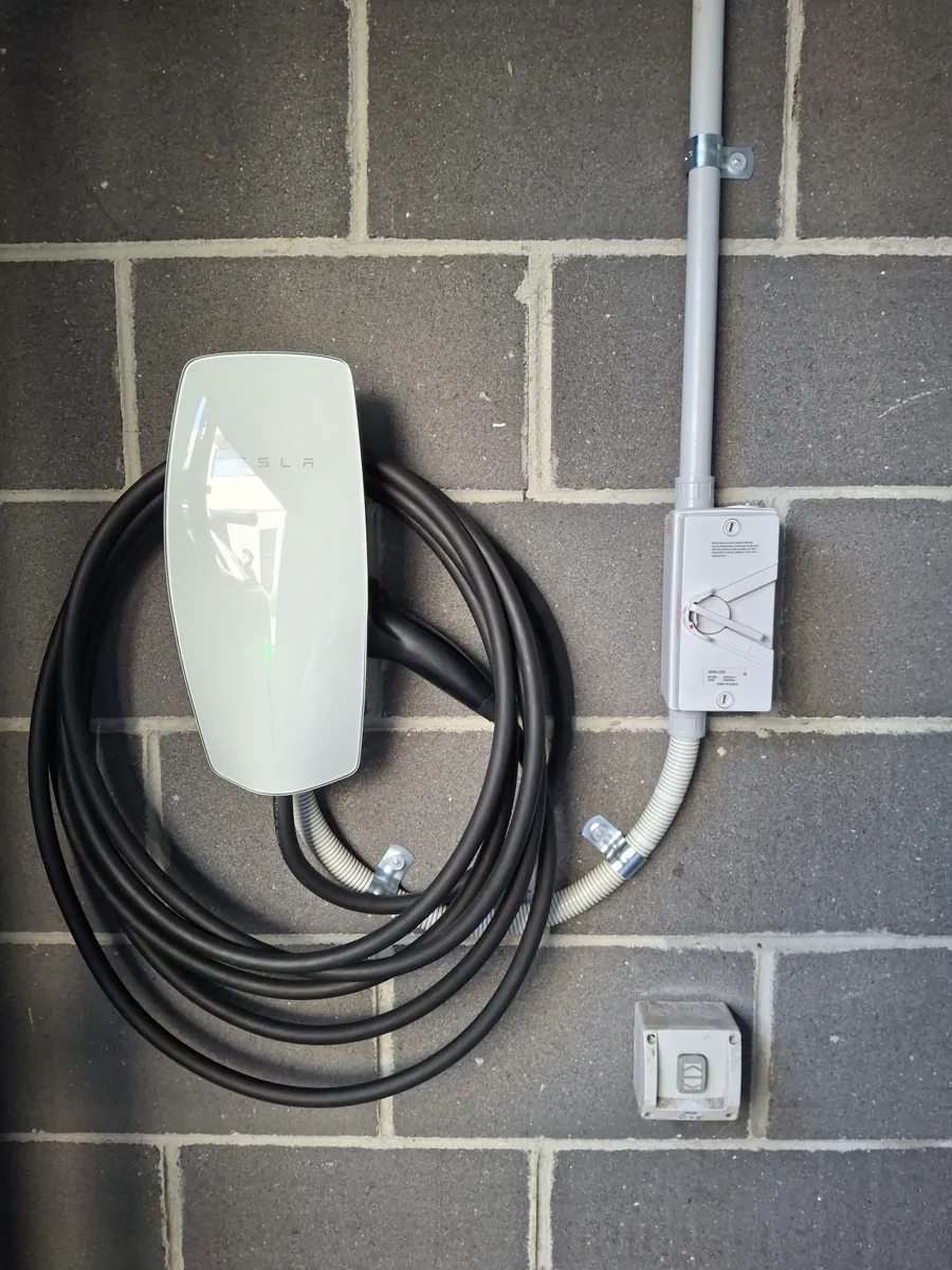 EV charger installed in a garage