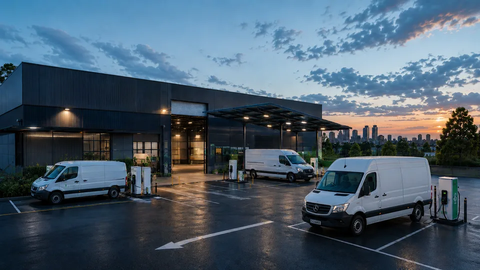 Electric vehicle fleet using a charging depot